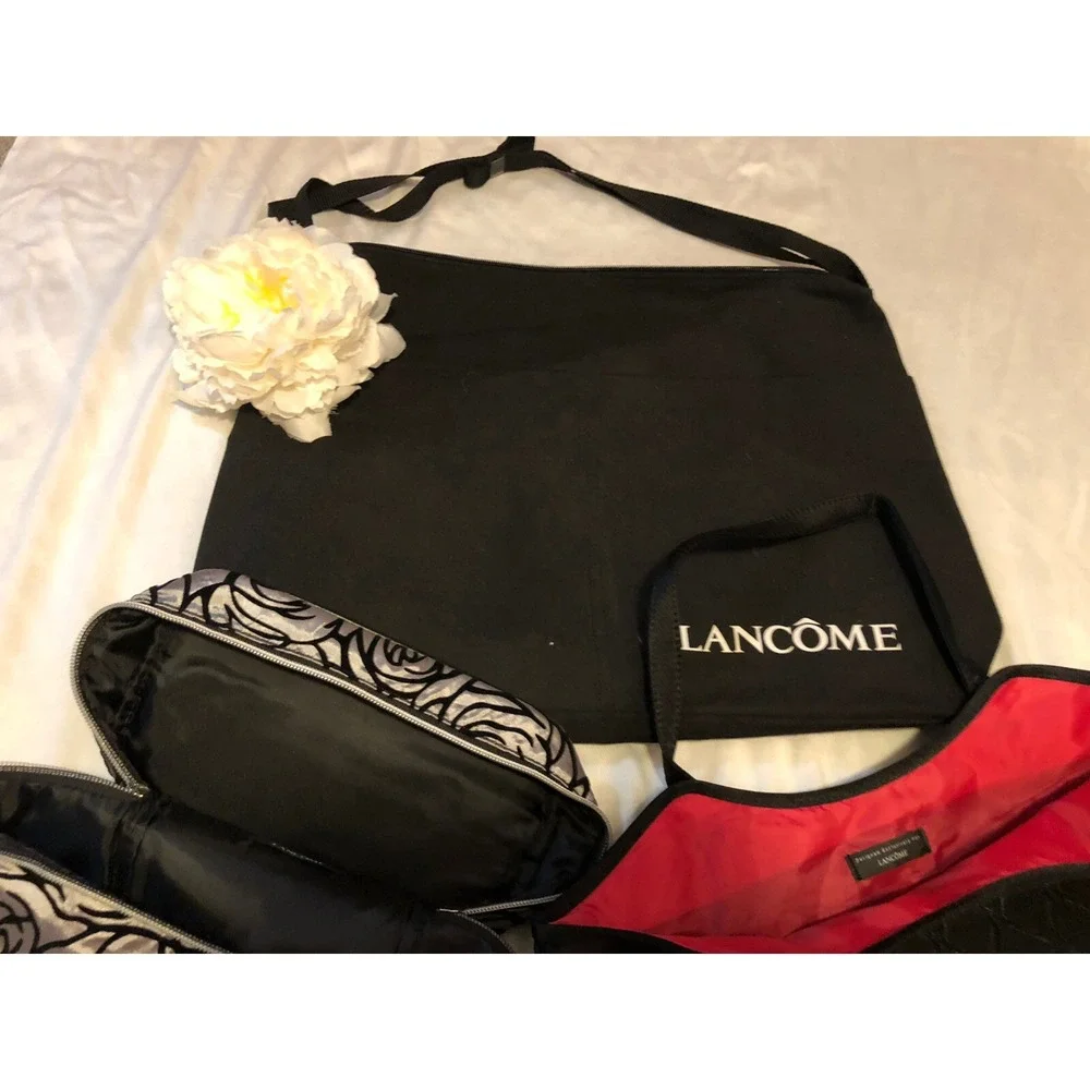 Lancôme- Overnight- Makeup - Travel Bag  - Toiletries Set of 4 bags- Black & Red
